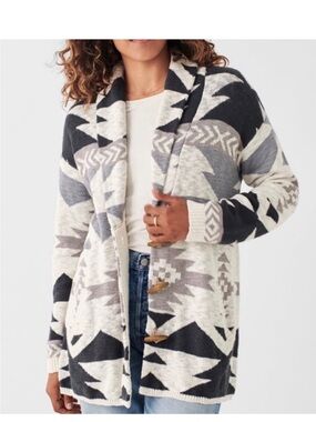 Faherty B Yellowtail Lodge Cardigan- Black & Gray